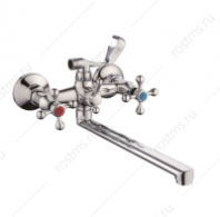 Смеситель для ванны "РМС", цинк, ручки крест., длин.излив, SL71-143P