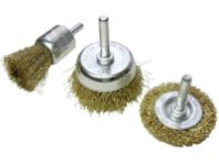 Корщетка для дрели, набор 3 шт. венчик 25 мм., колесо 50 мм., чашка 50 мм.