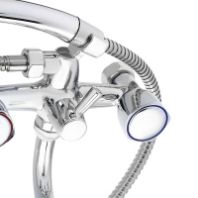 Смеситель для ванны "Оникс", цинк, ручки крест., 1/2" кер., излив 30 см