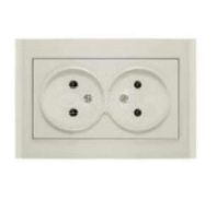 Розетка 2-м СП б/з "Бриллиант" 16А слоновая кость, UNIVersal 7948738