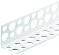 Угол ПВХ штукатурный прямой перфорированный белый L=3 м.