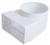 Соединитель угловой 90гр прямоугольный/круглый 60х120, ф100, 60120 СК100ФП