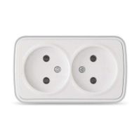 Розетка 2-м ОП с/з "СОЮЗ" Электра" 16А белый