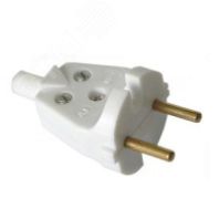 Вилка эл. универсальная б/з 6А белая, В6-001