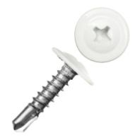 Саморез прессшайба, наконечник сверло 4,2х25 мм., RAL 9003, белый