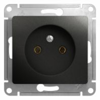 Розетка в рамку 1-м б/з "Glossa" 16А, Антрацит, GSL000741 (20)