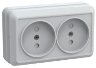 Розетка 2-м ОП б/з "СОЮЗ" Электра" 10А белый