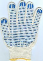 Перчатки х/б с ПВХ 5 нитей белые