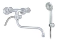 Смеситель для ванны "Центр Сантехники", латунь, ручки круг., излив 300 мм., имп., ЦС-СМ 600/1-4 К