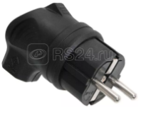 Вилка эл. с боковым вводом Омега с/з, IP44 каучук ИЭК PKR01-U-016-2-K02