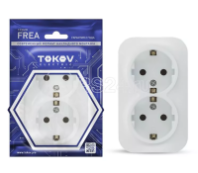 Розетка 2-м ОП с/з "TOKOV" 16А, Белый