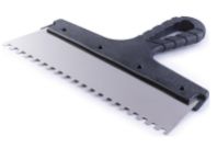 Шпатель фасадный зубчатый 200 мм зуб 10х10 мм "Korvus" нержавеющая сталь, пластиковая ручка