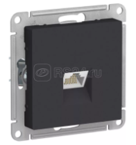 Розетка в рамку компьютерная 1-м "ATLAS DESIGN" RJ45 Карбон, SchE ATN0001083