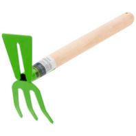 Мотыжка комбинированная 380 мм. лепесток и 3-х зубая, деревянная рукоятка