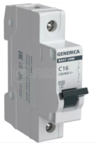 Автоматический выключатель 1п 16 А "IEK GENERICA", хар-ка С 4,5 кА ВА47-29