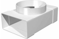 Тройник Т-образн. прямоугольный/круглый 60х120, ф100, с выходом на фитинг, 612ТФ10П