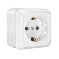 Розетка 1-м ОП с/з "Олимп" 16А белый, О0028