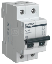 Автоматический выключатель 2п 16 А "IEK GENERICA", хар-ка С 4,5 кА ВА47-29