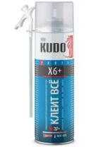 Клей-пена "KUDO" КЛЕИТ ВСЕ X6+ универсальная всесезонная 650 мл.