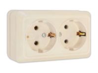 Розетка 2-м ОП с/з "Олимп" 16А бежевый, Б-О0128