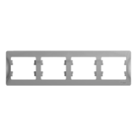 Рамка "Glossa" 4-м гориз. алюминий, GSL000304