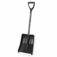 Лопата снегоуборочная пластмассовая с алюминиевым черенком 365х280 мм. Автомобильная оцинк. планка, 