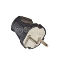 Вилка эл. прямая б/з 6А черная, А0113