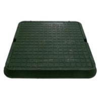 Люк смотровой квадратный 660х660 зеленый, нагрузка до 3т.