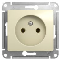 Розетка в рамку 1-м б/з "Glossa" 16А бежевый, GSL000241 (20)