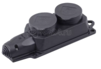 Колодка кабельная 2-м "Омега" 16А каучук с крышкой, PKR62-016-2-K02