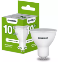 Лампа светодиодная GU10 10Вт 4000К "IEK GENERICA"
