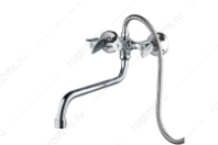 Смеситель для ванны "РМС", цинк, ручки круг., длин.излив, SL119-143