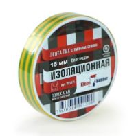 Изолента ПВХ 19 мм.х20 м., желто-зеленая