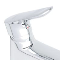 Смеситель для умывальника "Оникс", цинк, ручка шар., d=35, корот.излив